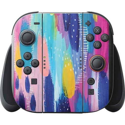 Pink Sparkle Brush Stroke by Etta Vee Nintendo Switch 2 (2025) with Joy-Con Skin